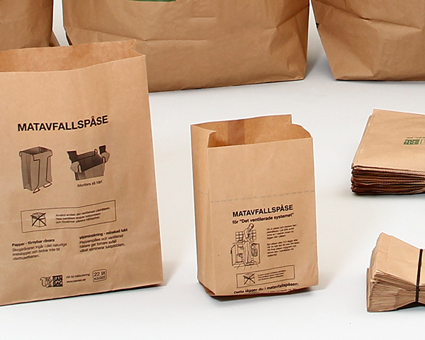 Säckar/Påsar i papper för matavfallsinsamling