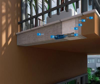 System för bärande reparation av balkonger