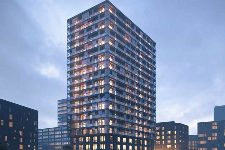 Inglasningar för hållbart byggande i Hamburg, Tyskland