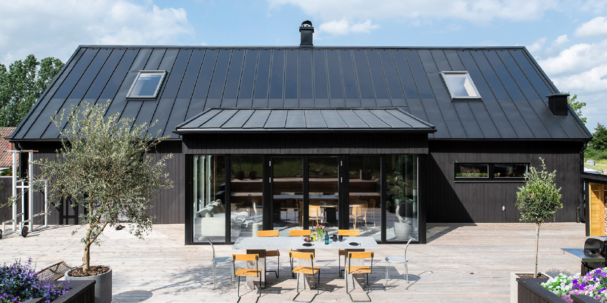 Designtak med integrerade solceller