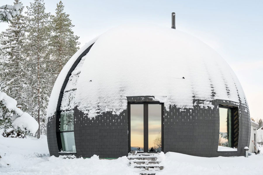 Kupolhuset – titta in hur köket med Dekton Kelya flyttat in i detta unika hus