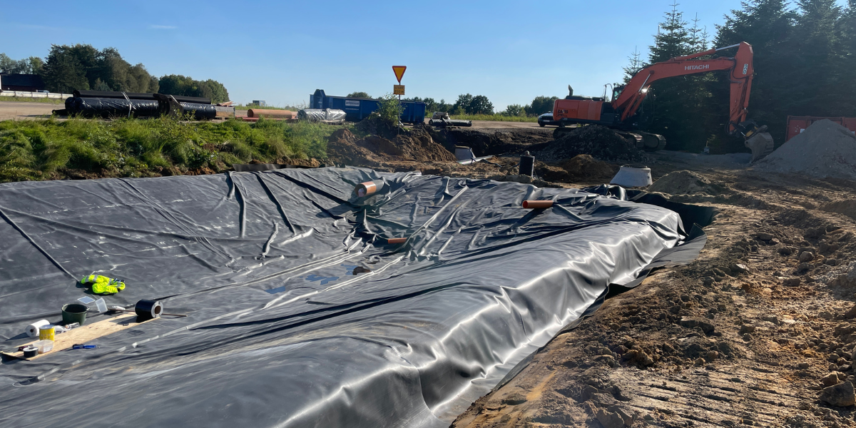 Flexibla geomembraner säkerställer effektiv dagvattenhantering