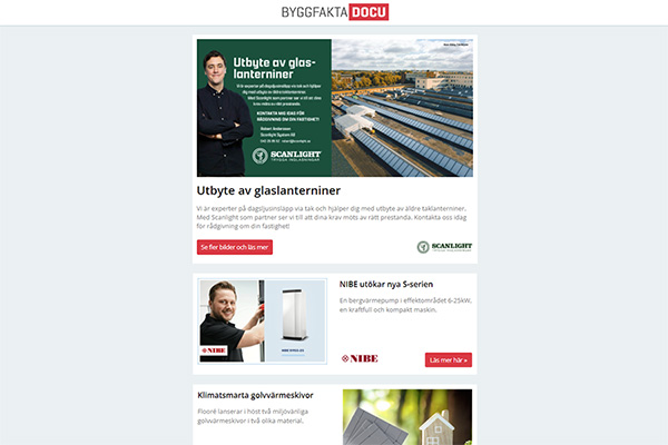 Utbyte av glaslanterniner, NIBE utökar nya S-serien, Klimatsmarta golvvärmeskivor, Så enkelt kan fukt i källaren undvikas, Jarnos snabba insats räddade kollegan