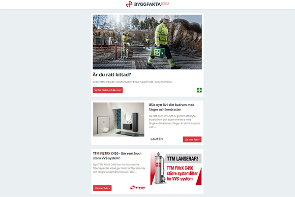 Är du rätt kittad? - Cederroth erbjuder välutrustade Första Hjälpen kits i olika storlekar | Blås nytt liv i ditt badrum med färger och kontraster | TTM FILTRX C450 - Gör rent hus i stora VVS-system!