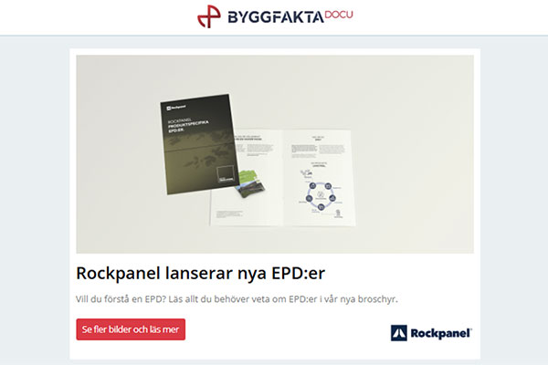 Rockpanel lanserar nya EPD:er | Fogfritt för framtidens logistik | Elkington - Skräddarsydda lösningar sedan 1961 | Nu lanserar LIP 10 års systemgaranti!