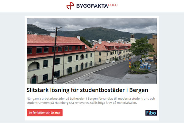 Slitstark lösning för studentbostäder i Bergen | Säkra lyft i vardagen | Nyheter i Rockfon Canva®-familjen | MultiLevel – ett energieffektivt värmesystem | Källsortering utan klotter