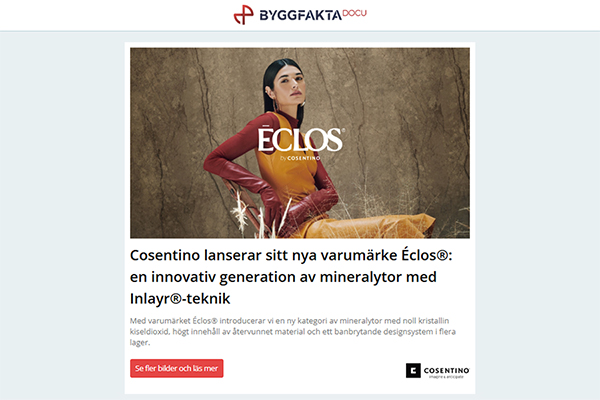 Cosentino lanserar sitt nya varumärke Éclos®: en innovativ generation av mineralytor med Inlayr®-teknik | Paneler som förenar design och funktion | En avfallslösning måste göra sitt jobb i tystnad