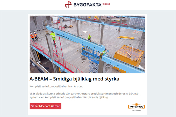 A-BEAM – Smidiga bjälklag med styrka | Byggvarubedömningen gav ASSA högsta betyg | Spackla SMART. Lägg SNYGGT. Limma som ett PROFFS | Våtrumssäkring med LIP System 35
