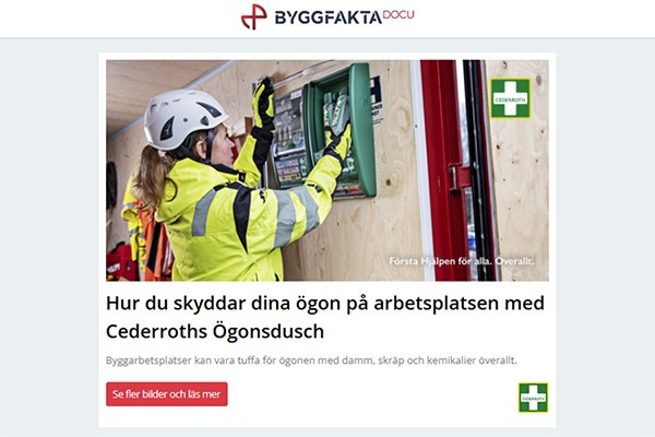 Hur du skyddar dina ögon på arbetsplatsen med Cederroths Ögonsdusch