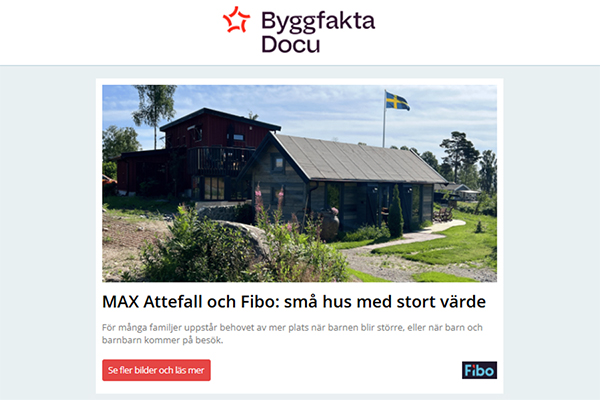 MAX Attefall och Fibo: små hus med stort värde | Energiexpertens förstaval! | Nyhet! StoCleyer B! | Vi ses på Fastighetsmässan 2026 i Malmö | Produktnyhet – Rockfon OneFrame