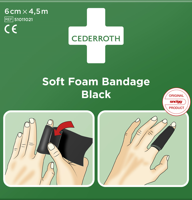 Cederroth Soft Foam Bandage Black 6 cm x 4,5 m