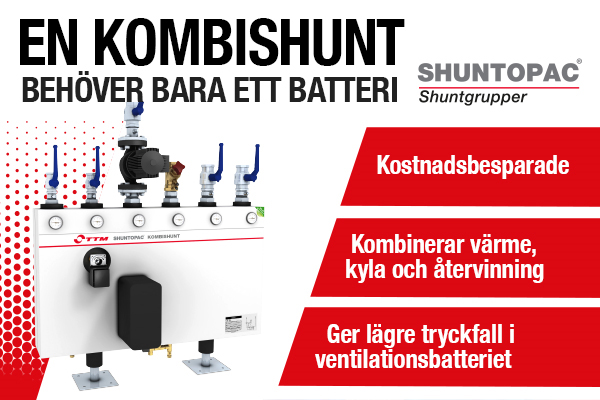 Energibesparande kombishuntar som kombinerar värme, kyla och återvinning