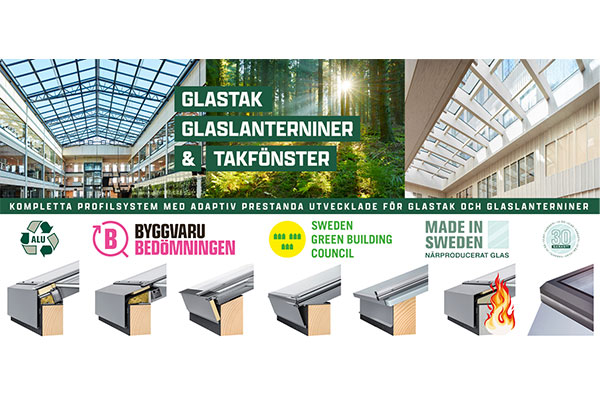 Glastak, glaslanterniner och takfönster