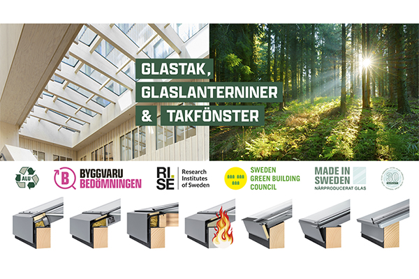 Glastak, glaslanterniner och takfönster