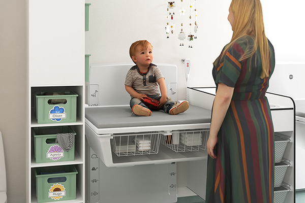 Höj- och sänkbara skötbord för ergonomiska och professionella arbetsmiljöer