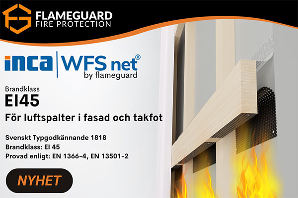 Nytt brandskydd för fasad & takfot med EI 45