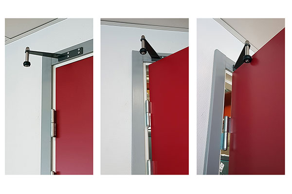 Olda dörrstopp 73 DS och dörrhållare 77 DA lanseras med mattsvart pulverlack som ny standardkulör
