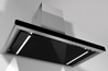 Premium line vägghängd köksfläkt Hero 90cm svart glas+rostfri