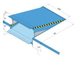 Stationary dock leveller with swing lip