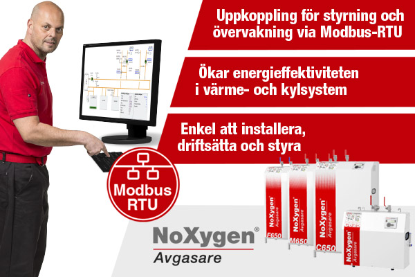 Styr, reglera och övervaka din undertrycksavgasare via Modbus RTU