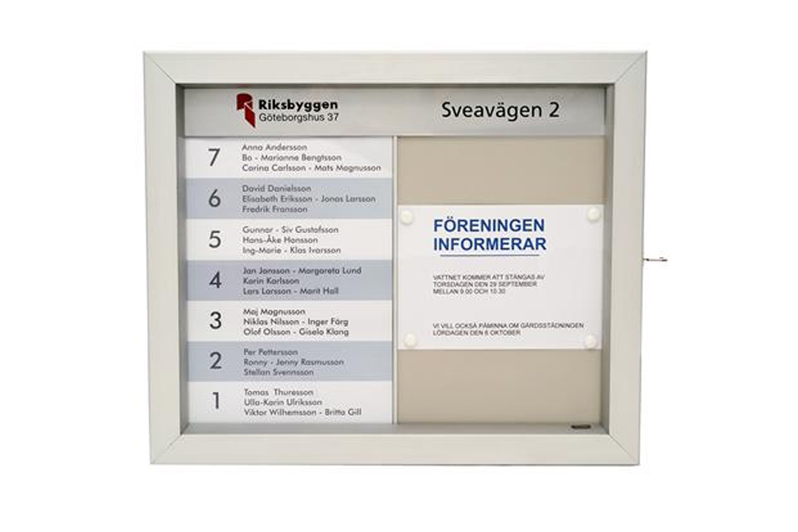 Namntavlor / Hyresgästregister