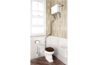 WC - Burlington högspolande toalett, väggcistern & sits - för montage i vinkel