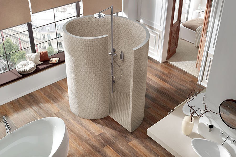 wedi Fundo Nautilo snegelform designduschutrymme